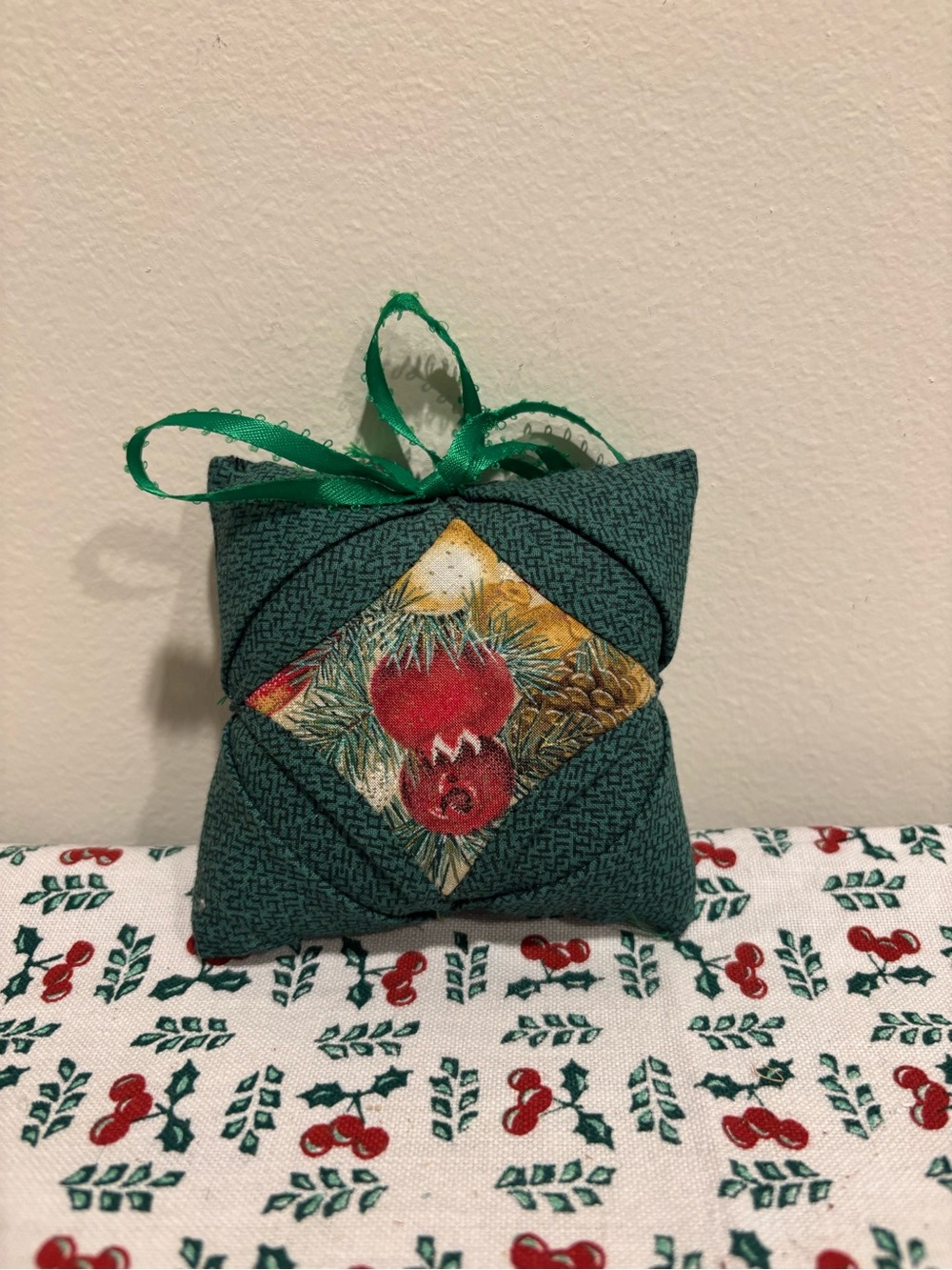 Handmade Green Holiday Ornament - Picture 1 of 3